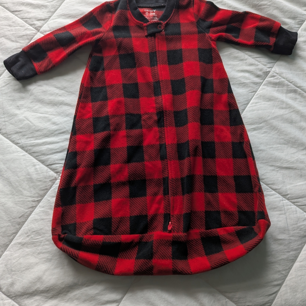 Cozy Red and Black Plaid Kids Pajamas